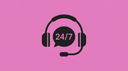 24/7 customer support headset icon
