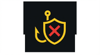 Anti-phishing protection hook shield icon